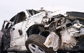 Damaged car after an accident